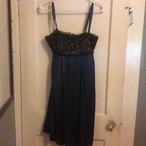 Blue silk and sequined BCBG dress